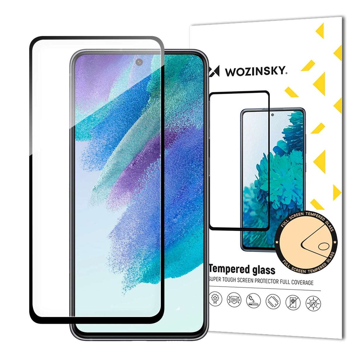 Varigt Wozinsky Full Glue tempereret glas til Samsung S23 FE fuld skærm med ramme - sort