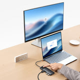 HUB 10in1 Baseus Metal Gleam Series USB-C til USB-C PD / USB-C / 3x USB-A / 2x HDMI / RJ-45 / SD / TF - sort