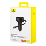 Baseus Enjoyment Pro USB-C (Female) / Lightning (Male) 60W Car Charger - Black