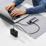 USB HUB 6in1 Baseus Metal Gleam Series II USB-A/USB-C/USB-C PD/HDMI/RJ45 - sort
