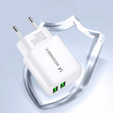 Wozinsky CUWCW 2.4A 2 x USB-A vægoplader - hvid