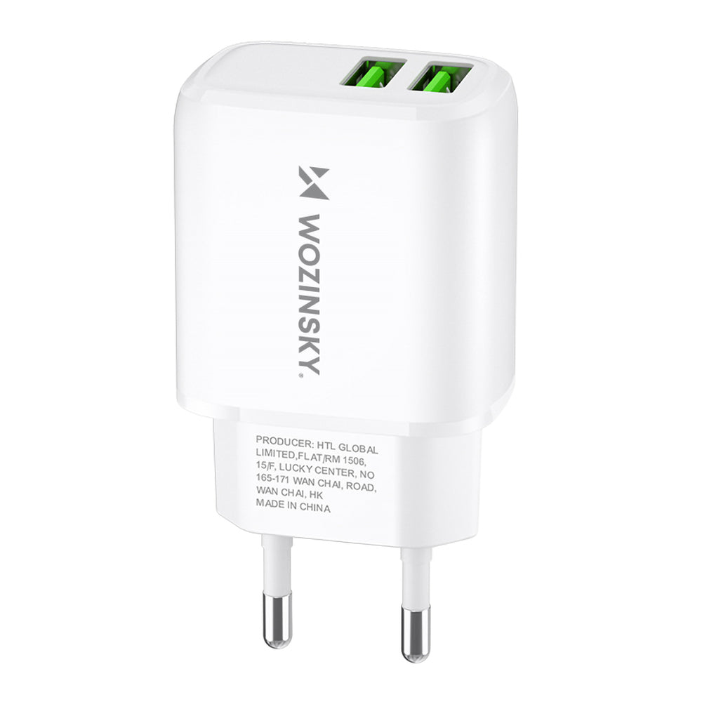 Wozinsky CUWCW 2.4A 2 x USB-A vægoplader - hvid