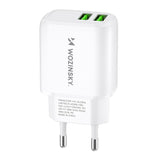 Wozinsky CUWCW 2.4A 2 x USB-A vægoplader - hvid