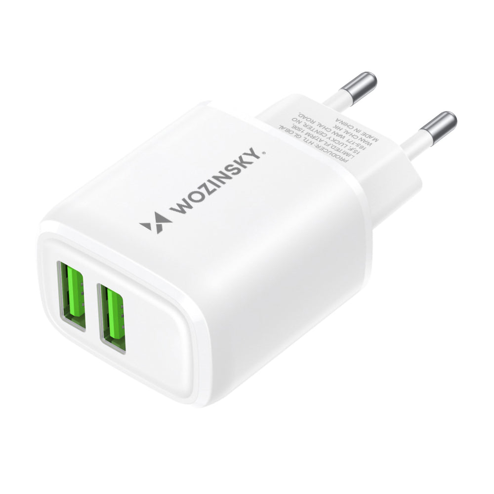 Wozinsky CUWCW 2.4A 2 x USB-A vægoplader - hvid