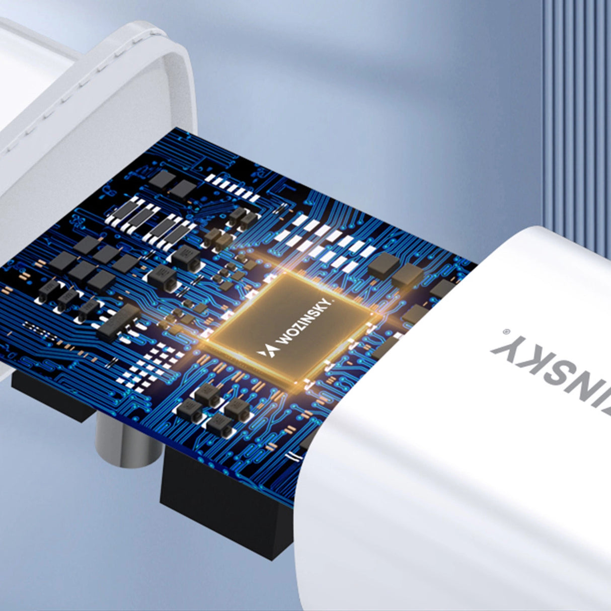 Wozinsky CWCUCW 30W USB-C / 2 x USB-A vægoplader - hvid