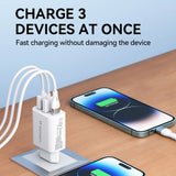Wozinsky CWCUCW 30W USB-C / 2 x USB-A vægoplader - hvid