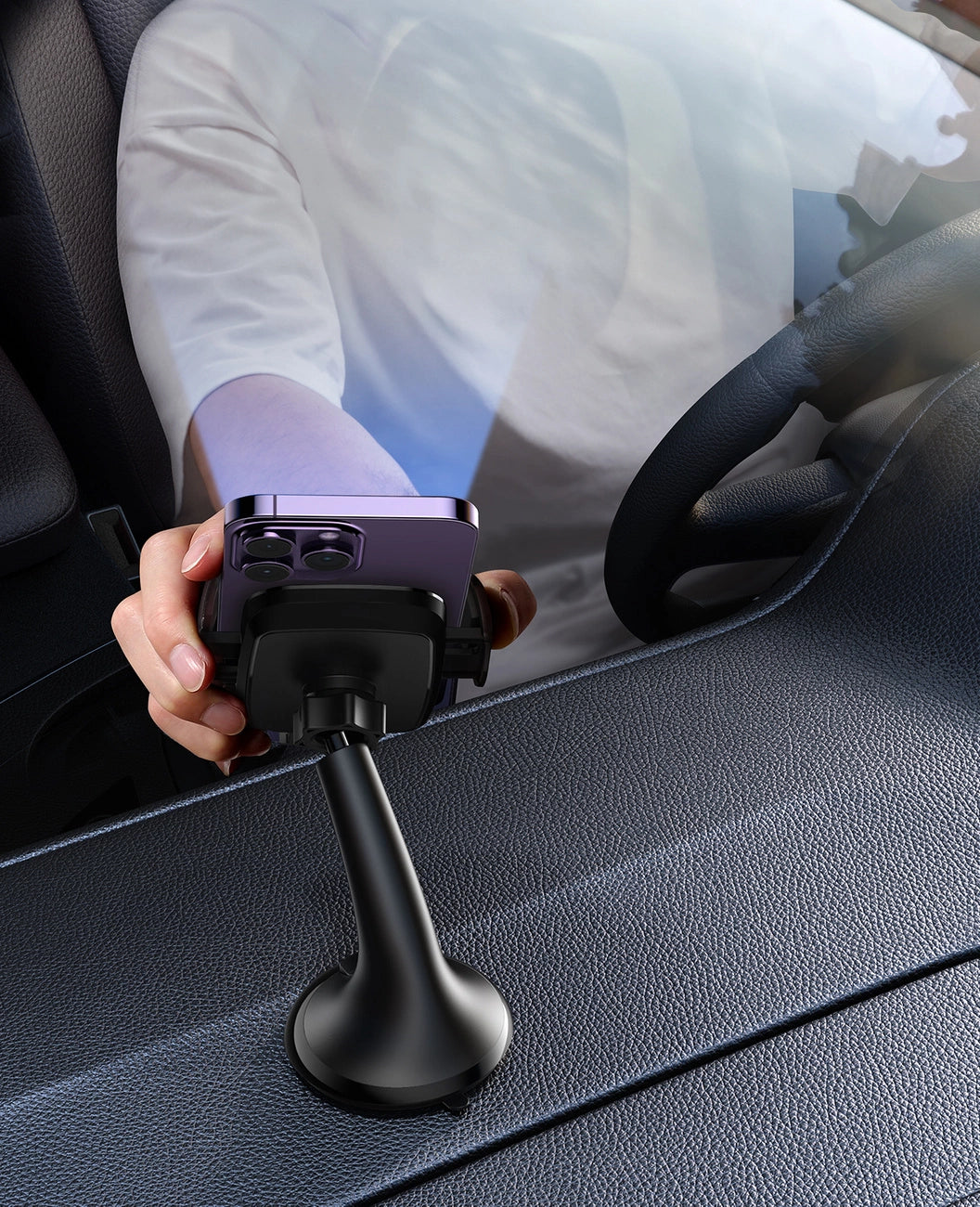 Joyroom JR-ZS259 mekanisk bilholder universel til telefon på cockpit / vindue - sort