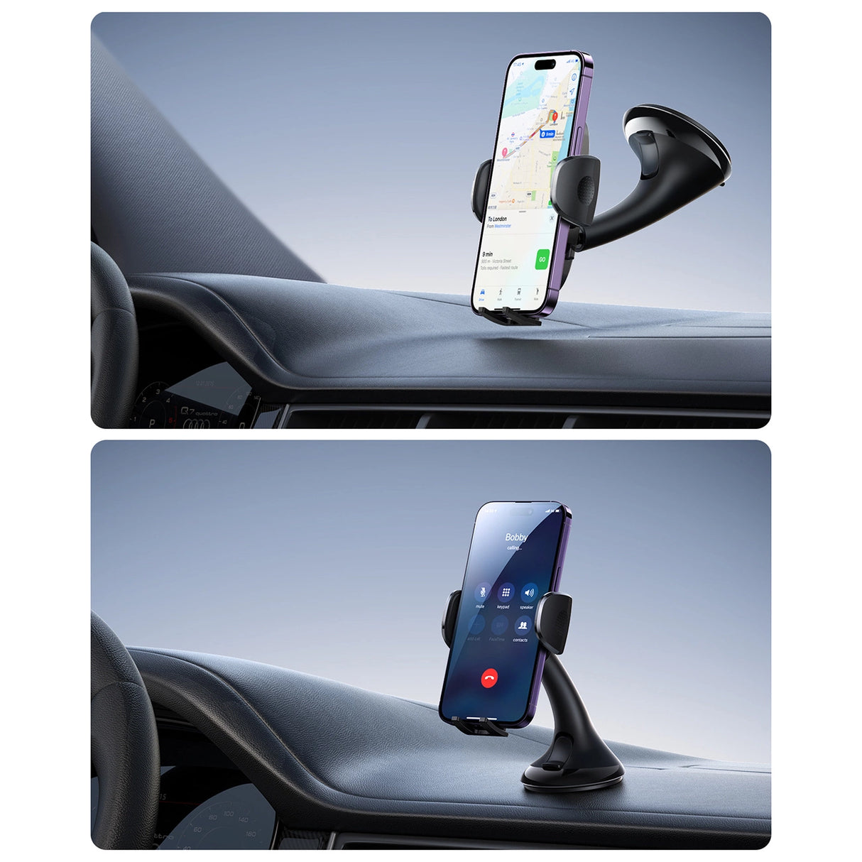 Joyroom JR-ZS259 mekanisk bilholder universel til telefon på cockpit / vindue - sort