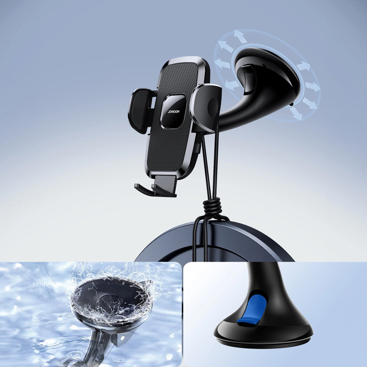 Joyroom JR-ZS259 mekanisk bilholder universel til telefon på cockpit / vindue - sort