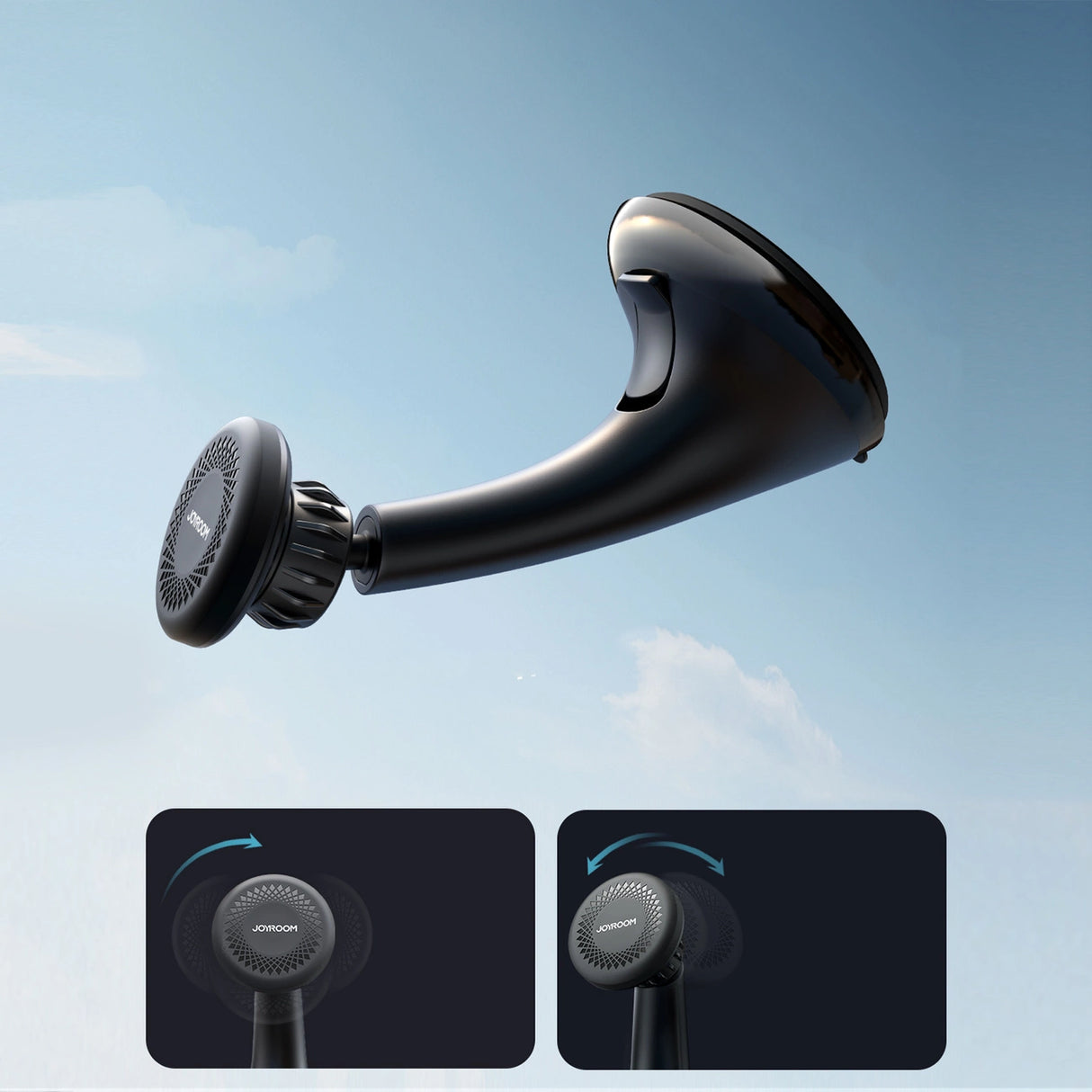 Joyroom JR-ZS356 universel magnetisk bilholder til telefon på cockpittet/vinduet - sort