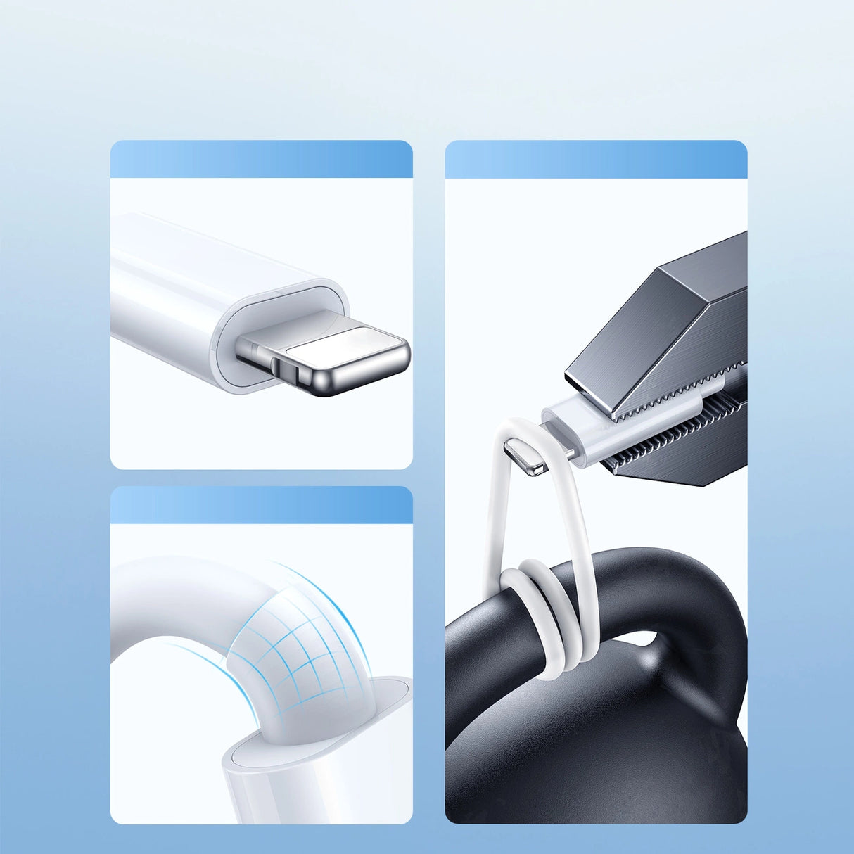 Joyroom S-IW007 3-i-1-kabel USB-A magnetisk oplader - Lightning 1,2 m - hvid