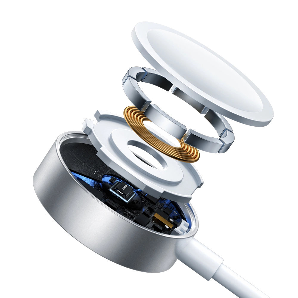Joyroom S-IW007 3-i-1-kabel USB-A magnetisk oplader - Lightning 1,2 m - hvid
