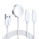 Joyroom S-IW007 3-i-1-kabel USB-A magnetisk oplader - Lightning 1,2 m - hvid