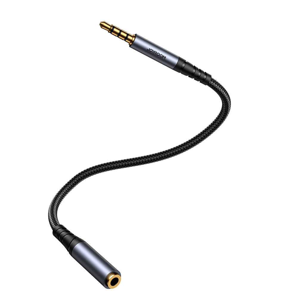 Joyroom stereo lydkabel AUX 3,5 mm mini jack (mand) - mini jack (kvinde) 1,2 m sort (SY-A09)