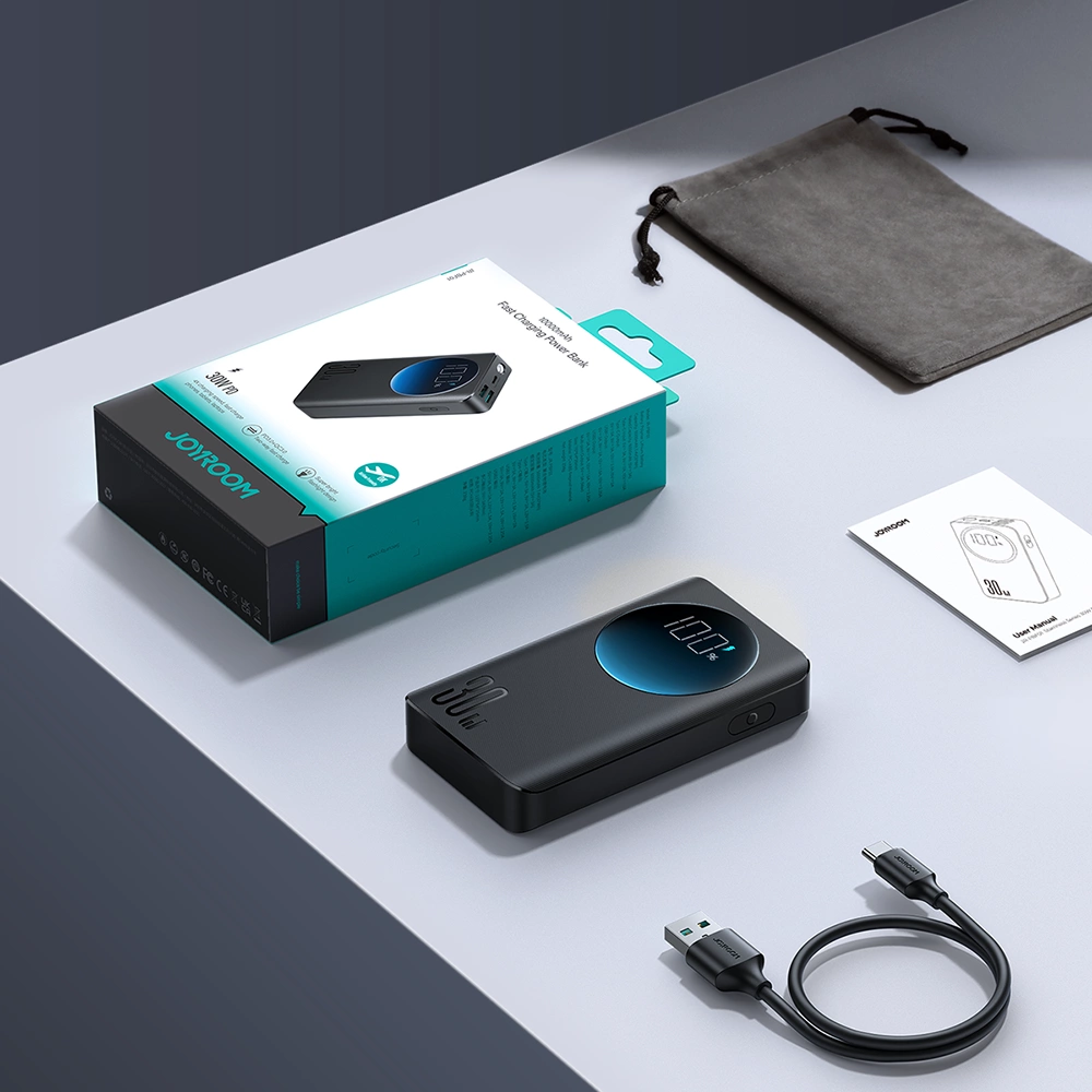Joyroom powerbank 10000mAh 30W sort (JR-PBF01)