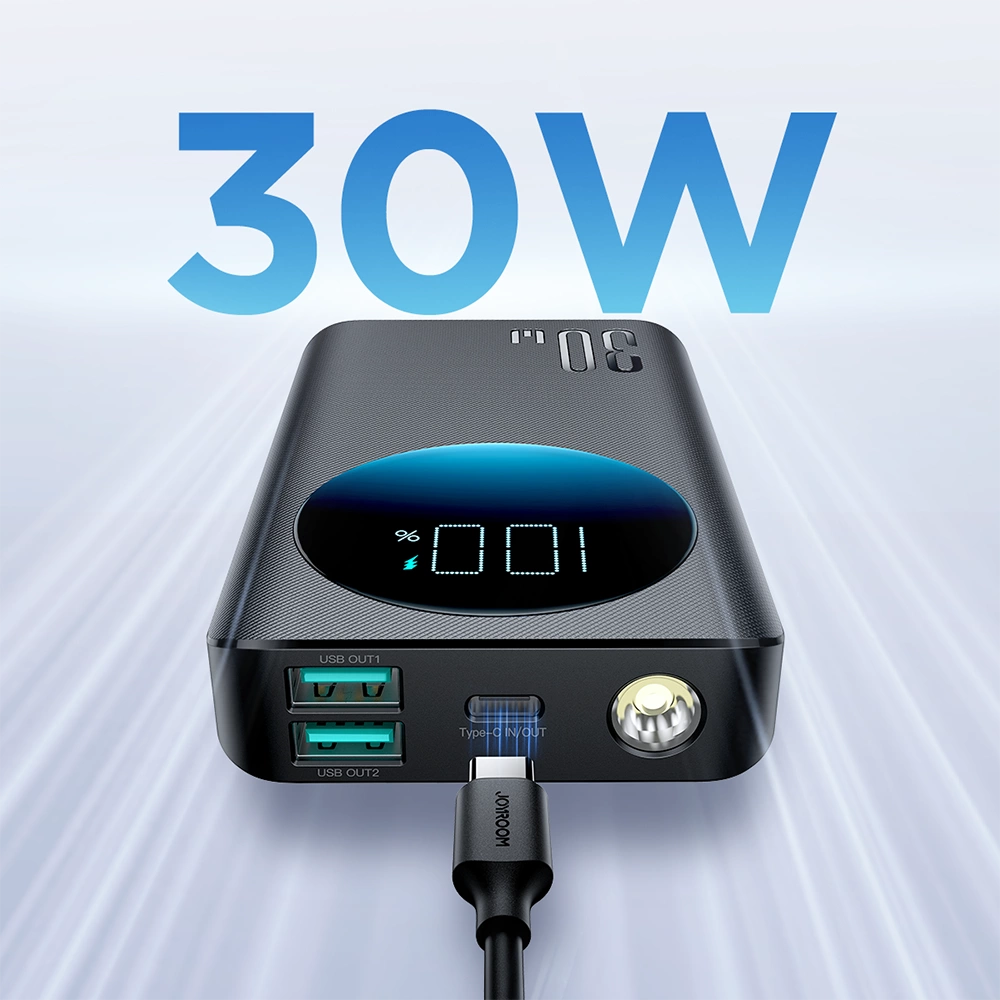 Joyroom powerbank 10000mAh 30W sort (JR-PBF01)