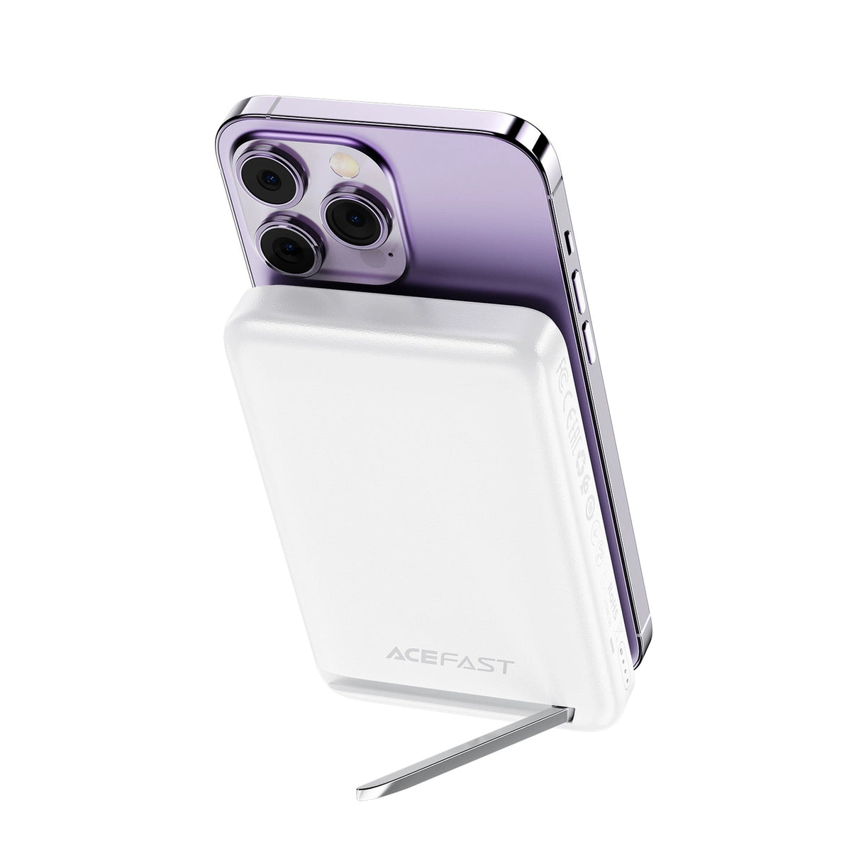 Acefast M6 PD 20W 10000mAh Induktiv Powerbank + Kabel - Hvid