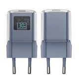 Acefast A53 PD 30W GaN USB-C oplader med display - grå