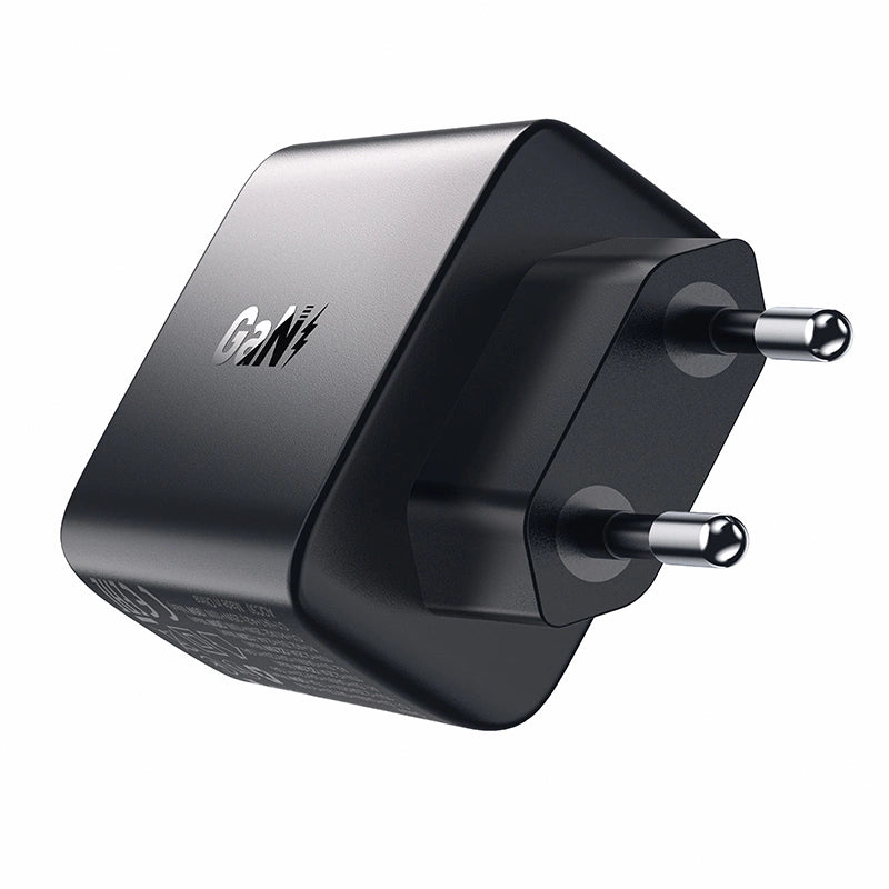 Acefast A57 PD 35W GaN oplader 2 x USB-A + USB-C med 3 porte - sort