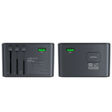 Acefast Z1 GaN 75W PD rejse oplader adapter 3x USB-C 2x USB-A - sort