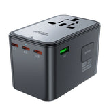 Acefast Z1 GaN 75W PD rejse oplader adapter 3x USB-C 2x USB-A - sort