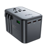 Acefast Z1 GaN 75W PD rejse oplader adapter 3x USB-C 2x USB-A - sort