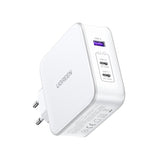 GaN Ugreen Nexode CD289 USB-A/2xUSB-C 140W vægoplader + USB-C - USB-C kabel 1,5 m - hvid