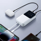 Mini powerbank med indbyggede kabler Joyroom JR-PBC06 30W 10000mAh - hvid