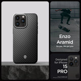 Spigen Enzo Aramid Mag Case med MagSafe til iPhone 15 Pro - Matte Black