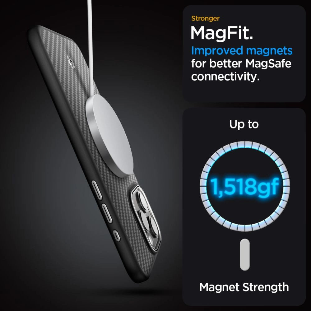 Spigen Enzo Aramid Mag Case med MagSafe til iPhone 15 Pro - Matte Black