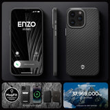 Spigen Enzo Aramid Mag Case med MagSafe til iPhone 15 Pro - Matte Black