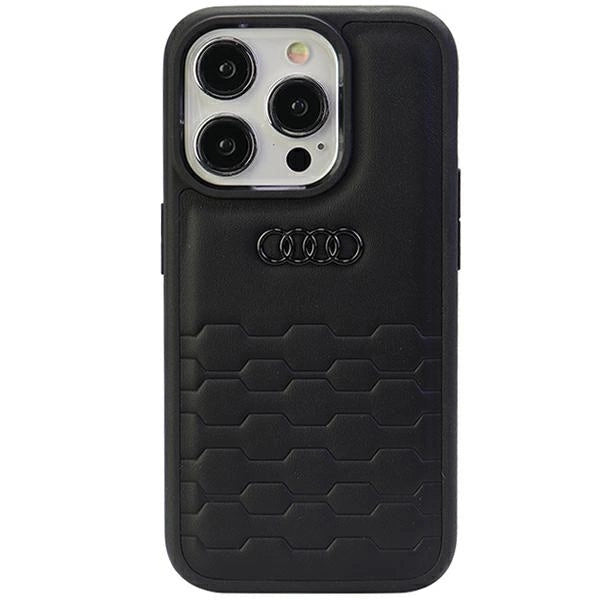 Audi GT Syntetisk læderfoder til iPhone 15 Pro - sort