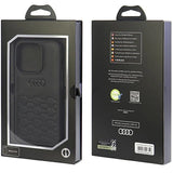 Audi GT Syntetisk læderfoder til iPhone 15 Pro - sort