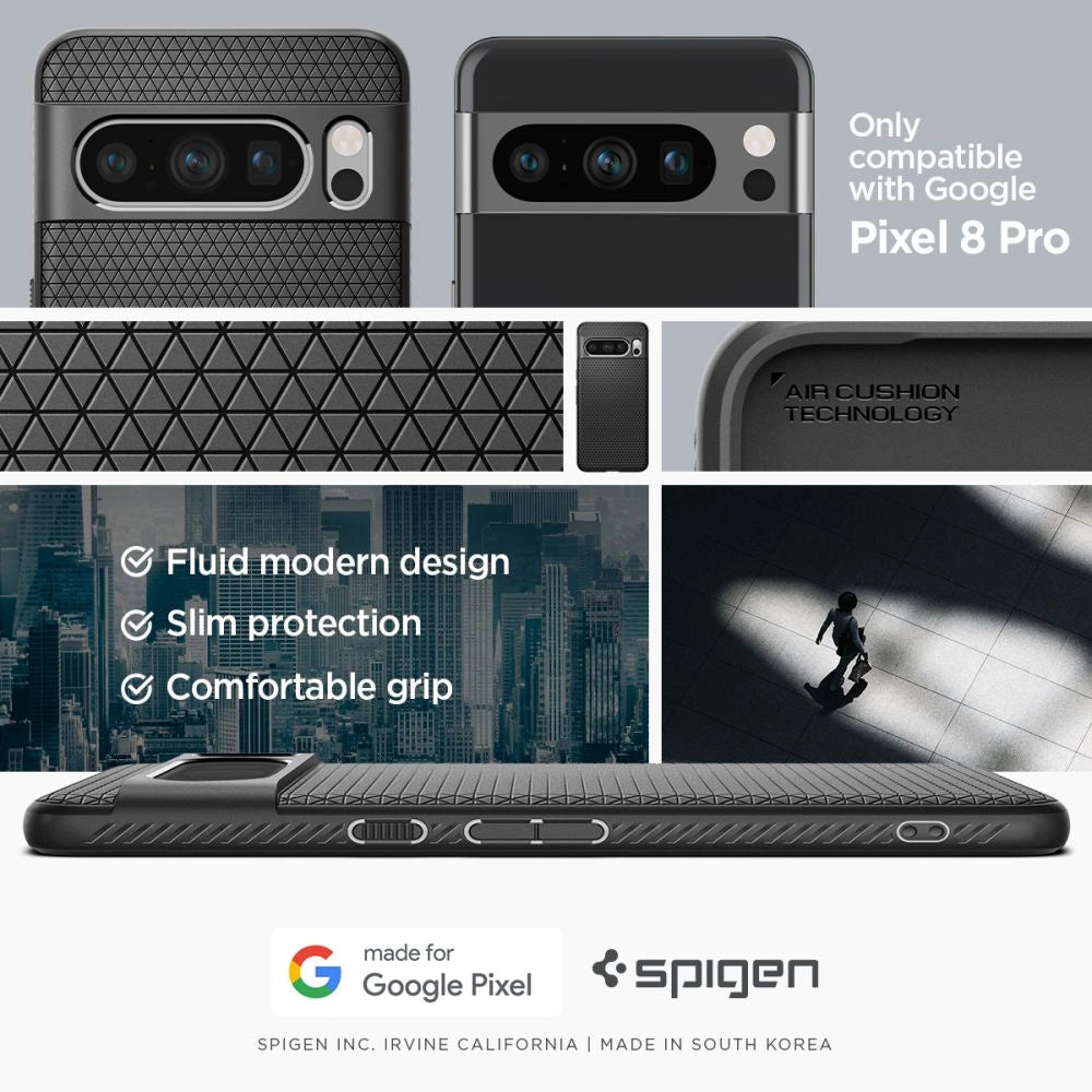 Spigen Liquid Air Case til Google Pixel 8 Pro - Matte sort