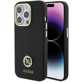 Guess Silicone Logo Strass 4G Case til iPhone 15 Pro - sort