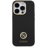 Guess Silicone Logo Strass 4G Case til iPhone 15 Pro - sort
