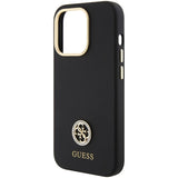 Guess Silicone Logo Strass 4G Case til iPhone 15 Pro - sort