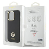 Guess Silicone Logo Strass 4G Case til iPhone 15 Pro - sort