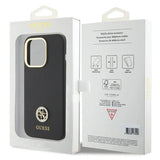 Guess Silicone Logo Strass 4G-hylster til iPhone 15 Pro Max - sort