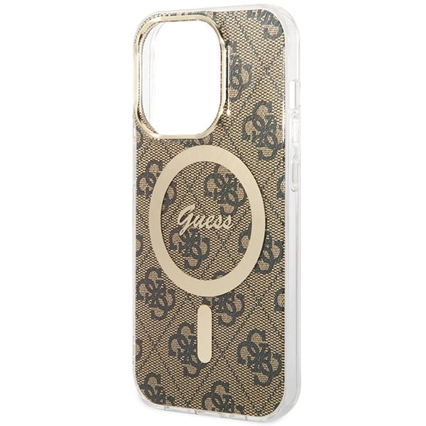 Guess IML 4G MagSafe-fodral til iPhone 15 Pro - brun