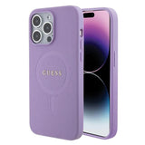 Guess Saffiano MagSafe-hylster til iPhone 15 Pro - lilla