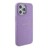 Guess Saffiano MagSafe-hylster til iPhone 15 Pro - lilla