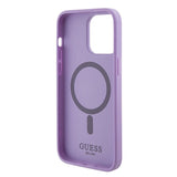 Guess Saffiano MagSafe-hylster til iPhone 15 Pro - lilla
