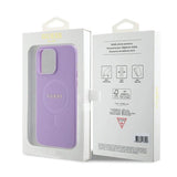 Guess Saffiano MagSafe-hylster til iPhone 15 Pro - lilla