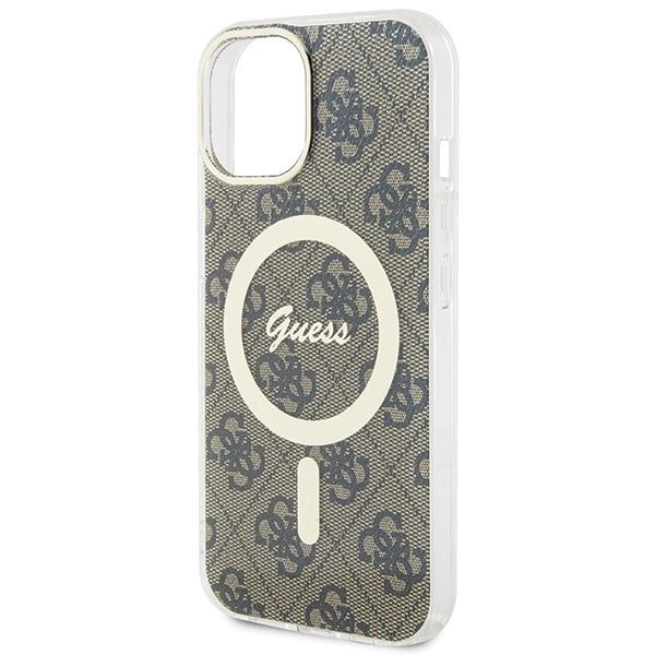 Guess IML 4G MagSafe-fodral til iPhone 15 - brun
