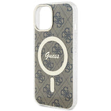 Guess IML 4G MagSafe-fodral til iPhone 15 - brun