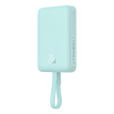 Baseus Magnetic Mini MagSafe 10000mAh 20W powerbank med indbygget Lightning kabel - blå + Baseus Simple Series USB-C - USB-C 60W 0,3m kabel