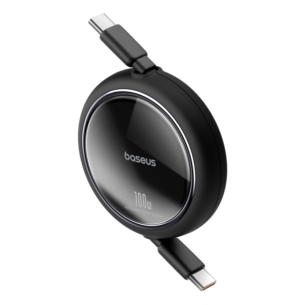 Baseus Free2Draw Mini USB-C - USB-C 100W 1m indtrækbar kabel - sort