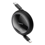 Baseus Free2Draw Mini USB-C - USB-C 100W 1m indtrækbar kabel - sort