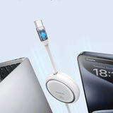 Baseus Free2Draw Mini USB-C - USB-C 100W 1m indtrækbar kabel - hvid